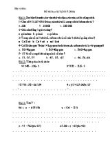 Đề thi học kì I môn Toán Lớp 4 - Năm học 2015-2016